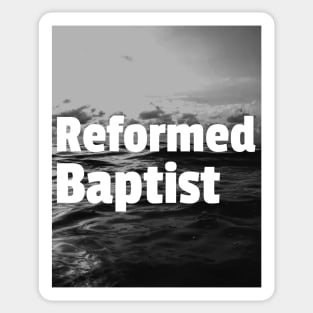 Reformed Baptist White Ocean Design Sticker